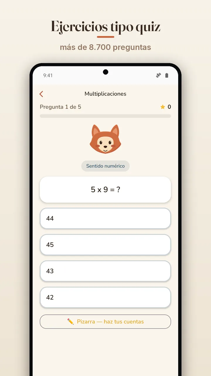Ejercicios tipo quiz, con más de 8.700 preguntas